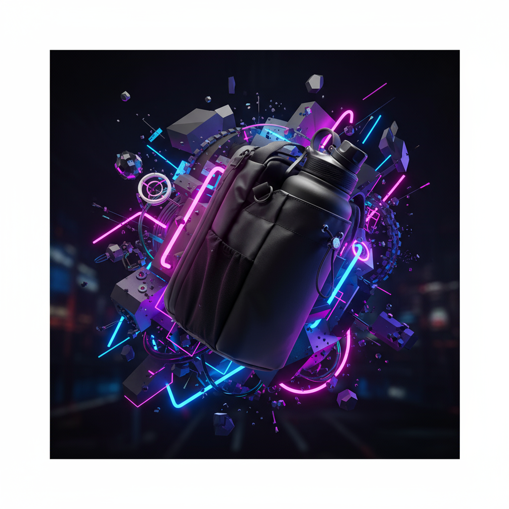 FITBAG™ rendu 3D style cyberpunk design futuriste
